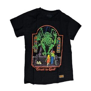 Steven Rhodes Cthulhu Trust in God T-Shirt Men's S Black Horror